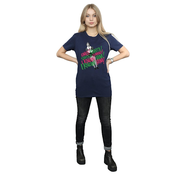 Elf Womens/Ladies Santa´s Coming Bomull Boyfriend T-Shirt M Nav Navy Blue M