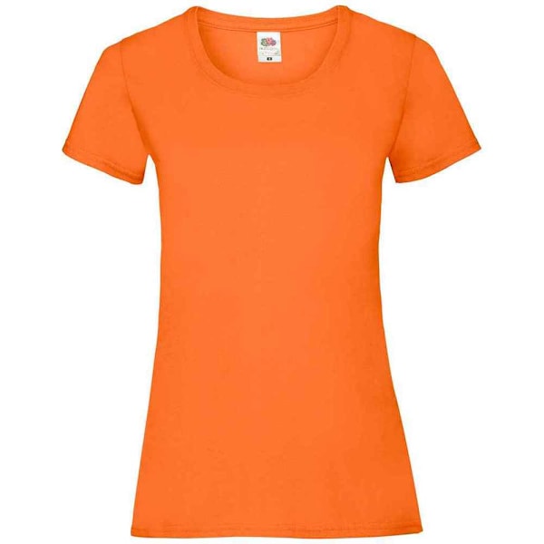 Fruit of the Loom Dam/Dam Valueweight Heather Lady Fit T-shirt Orange 10 UK