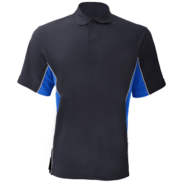 Gamegear® Herr Track Pique Kortärmad Polotröja Topp XL Marinblå/ Navy/Light Blue/White XL