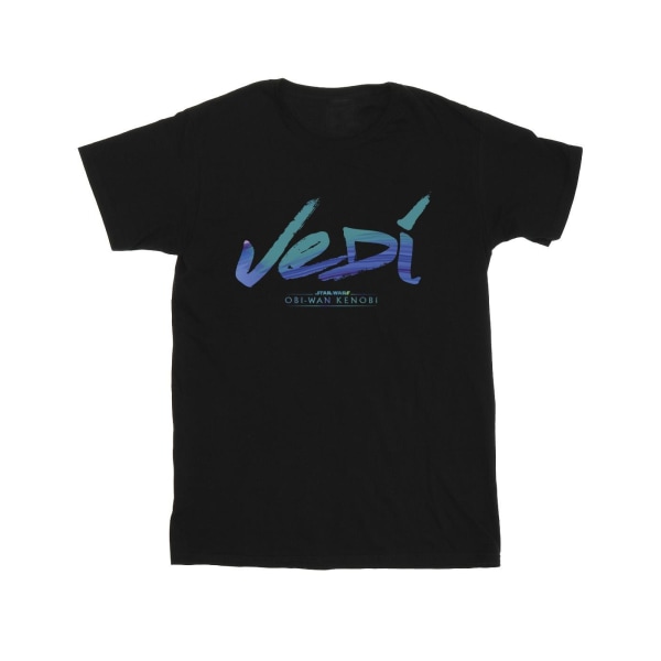 Star Wars Girls Obi-Wan Kenobi Jedi Painted Font Cotton T-Shirt Black 5-6 Years