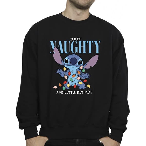 Disney Herr Lilo & Stitch Naughty & Nice Sweatshirt L Svart Black L