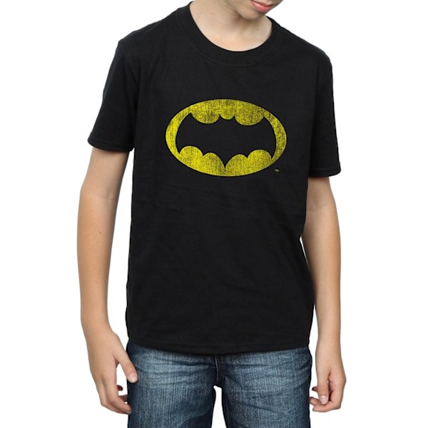 DC Comics Boys Batman TV-serie Distressed Logo T-shirt 5-6 år Black 5-6 Years