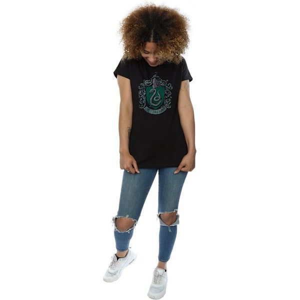 Harry Potter Dam/Kvinnor Slytherin Bomull T-shirt XXL Svart Black XXL