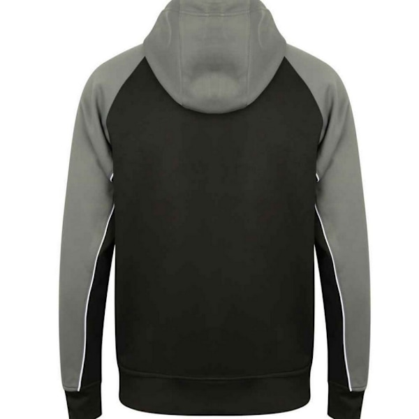 Finden & Hales Herr Panelled Sports Full Zip Hoodie S Svart/Gunmetal Grå Black/Gunmetal Grey S