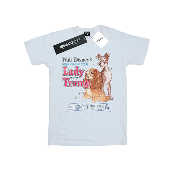 Disney Boys Lady And The Tramp Distressed Classic Poster T-Shir White 3-4 Years