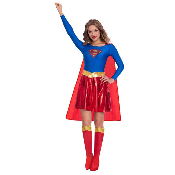 Supergirl Girls Classic Costume Dress Set 12-14 Years Röd/Blå Red/Blue 12-14 Years