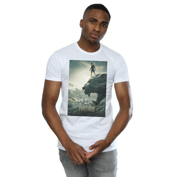 Marvel Herr Svart Panter Affisch T-Shirt M Vit White M