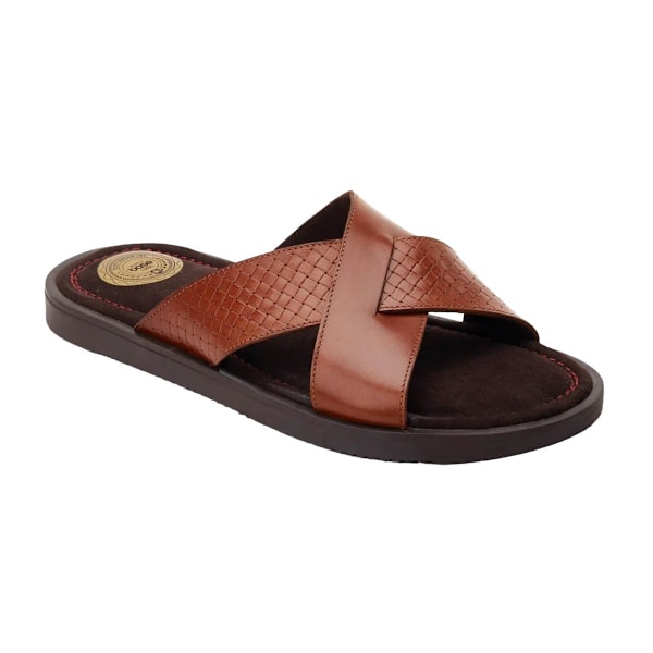 Base London Astro lädersandaletter för män 7 UK bränd brun Burnt Tan 7 UK