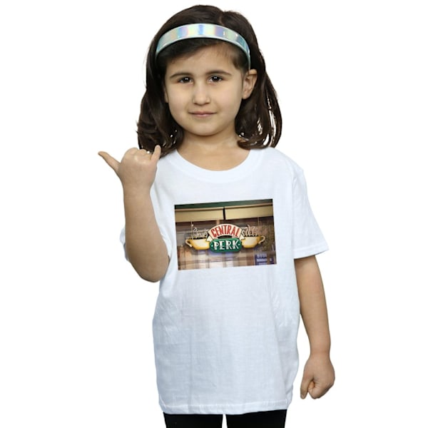 Friends Girls Central Perk Foto Bomull T-shirt 9-11 År Vit White 9-11 Years