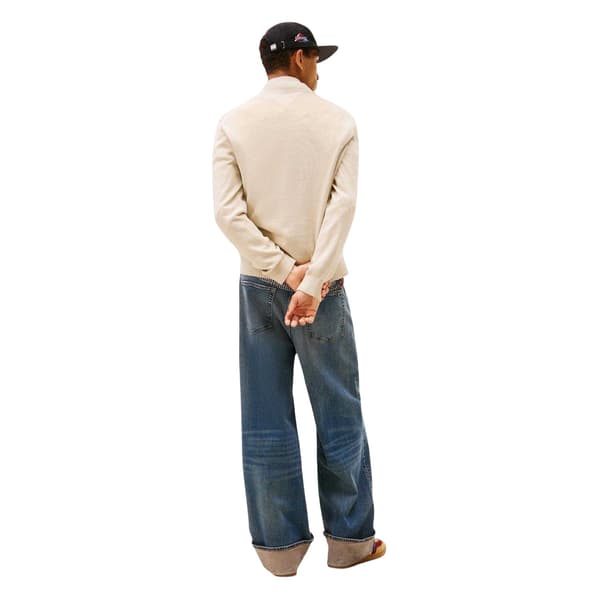 Tommy Jeans Herr Essential Quarter Zip Sweatshirt S Sand Sand S