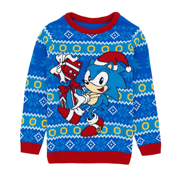 Sonic The Hedgehog Barn/Barn Stickad Jultröja 11-1 Sky Blue 11-12 Years