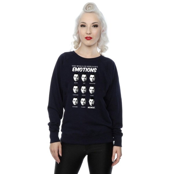 The Big Bang Theory Dam/dam Sheldon Emotions Sweatshirt X Navy Blue XXL