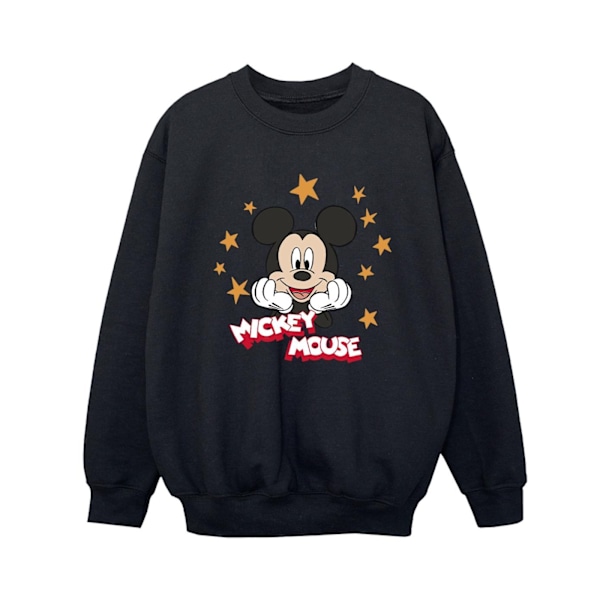 Disney Boys Mickey Mouse Stars Sweatshirt 7-8 år Svart Black 7-8 Years