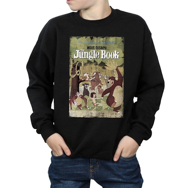 Disney Boys The Jungle Book Retro Poster Sweatshirt 7-8 år B Black 7-8 Years