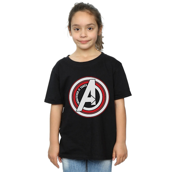 Marvel Flickor Avengers Endgame Whatever It Takes Symbol Bomulls T-shirt Black 7-8 Years