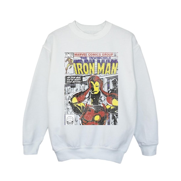 Marvel Girls Iron Man Head Gear Off Sweatshirt 7-8 år Vit White 7-8 Years