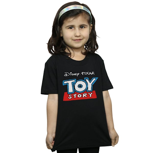 Disney Girls Toy Story Cartoon Logo Bomull T-shirt 12-13 År Black 12-13 Years