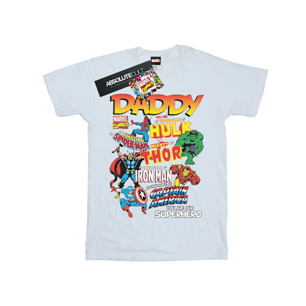 Marvel Herr Vår Pappa Superhjälte T-shirt 5XL Vit White 5XL