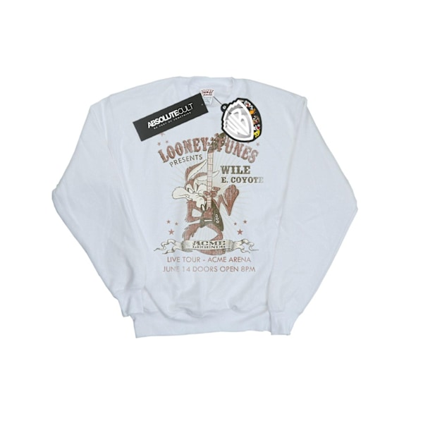 Looney Tunes Mens Wile E Coyote Gitarr Sweatshirt M Vit White M