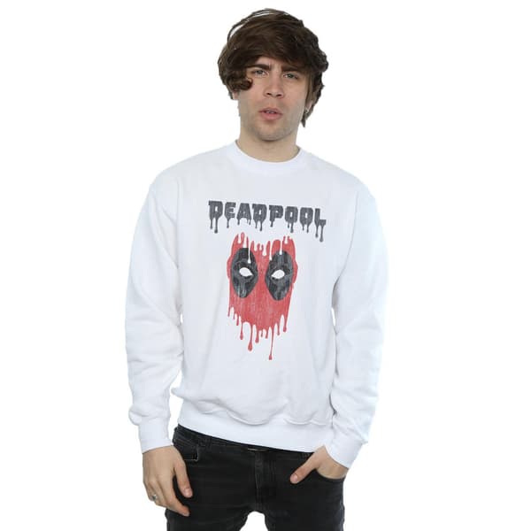 Marvel Deadpool Droppande Huvud Sweatshirt S Vit White S