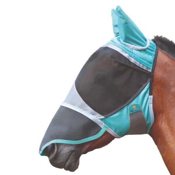 Shires Deluxe Horse Flugmask med öron & näsa Liten ponnygrön Green Small Pony