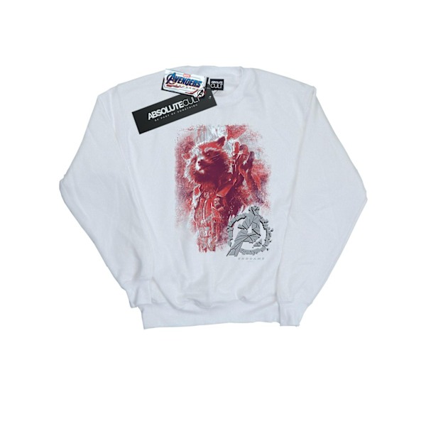 Marvel Mens Avengers Endgame Rocket Borstad Sweatshirt 5XL Vit White 5XL
