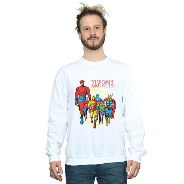 Marvel Comics Herr Atlas Group Sweatshirt XL Vit White XL