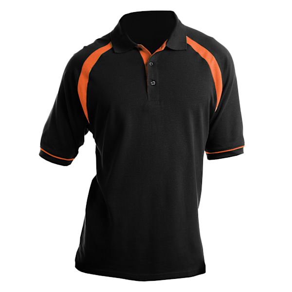 Kustom Kit Oak Hill Herr Kortärmad Poloskjorta M Svart/Orange Black/Orange M