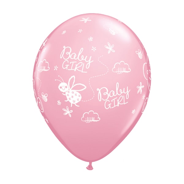 Qualatex 11 Inch Tiny Tatty Teddy Baby Pojkar/Flickor Latex Ballong Pink One Size