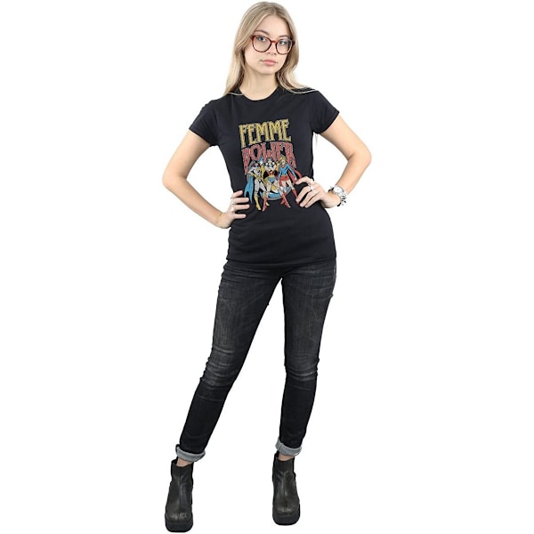 DC Comics Dam/Kvinnor Femme Power Bomull Boyfriend T-Shirt XL Black XL