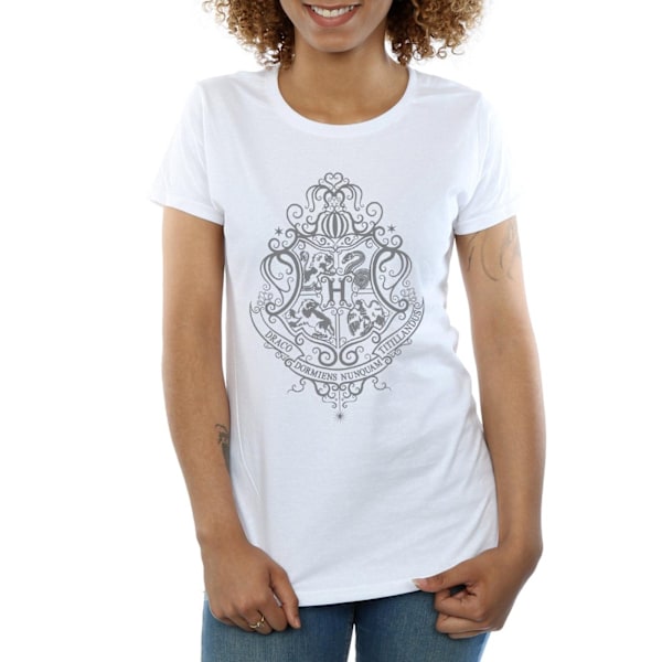Harry Potter Dam/Kvinnor Hogwarts Draco Dormiens Crest Bomull White M