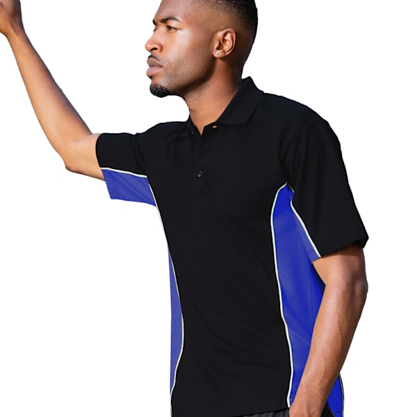 Gamegear® Herr Track Pique Kortärmad Polotröja Topp L Svart/ Black/Royal/White L