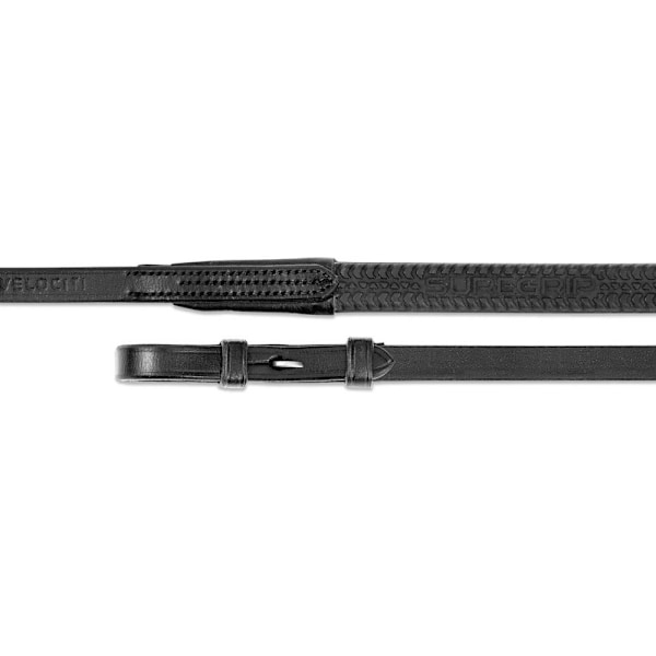 Velociti Gara Läder Däck Hästtygel 48in x 0.6in Svart Black 48in x 0.6in