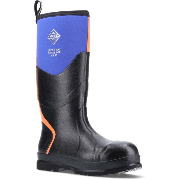 Muck Boots Unisex Adult Chore Max S5 Wellington Boots 6 UK Blac Black/Blue/Orange 6 UK