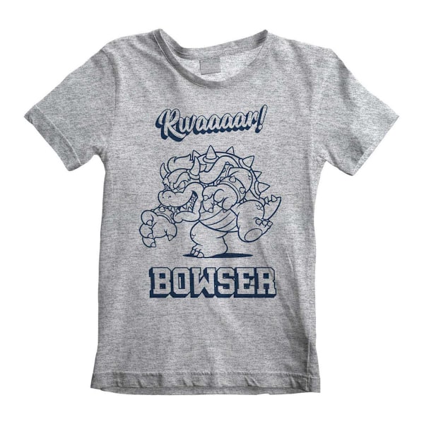 Super Mario Barn/Barn Rawr Bowser T-shirt 5-6 år Heather Heather Grey 5-6 Years