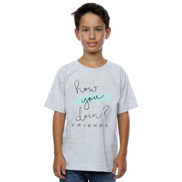 Friends Boys How You Doin? Handskrift T-shirt 9-11 år Sport Sports Grey 9-11 Years