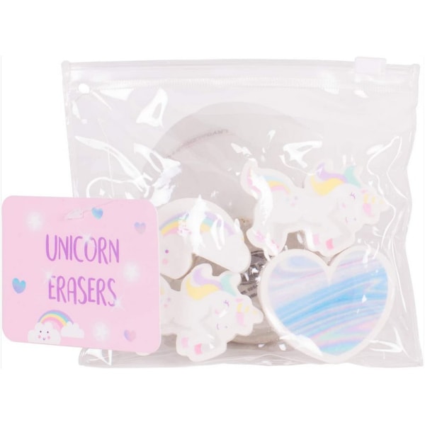 Anker Unicorn Erasers (paket med 4) One Size Vit/Blå/Rosa White/Blue/Pink One Size