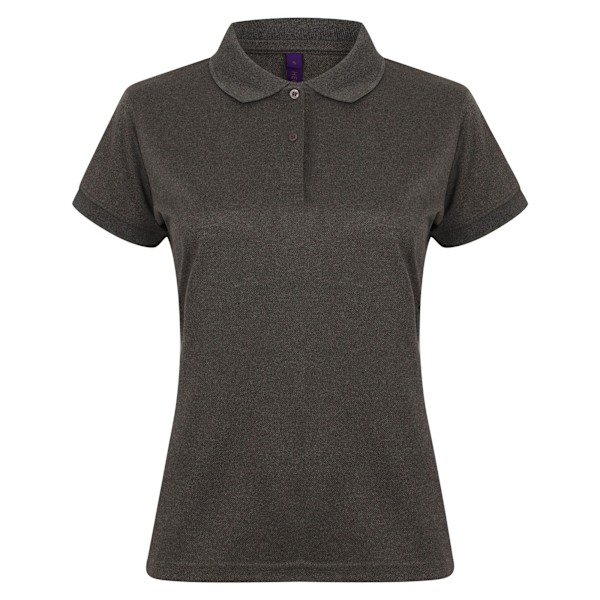 Henbury Dam/Damer Coolplus® Monterad Poloskjorta L Heather Cha Heather Charcoal L