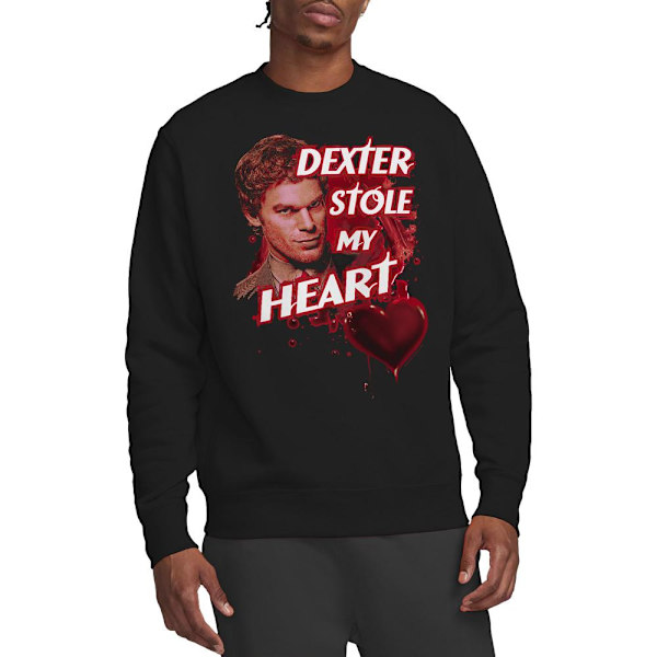 Dexter Unisex Vuxen Blodigt Hjärta Sweatshirt M Svart Black M