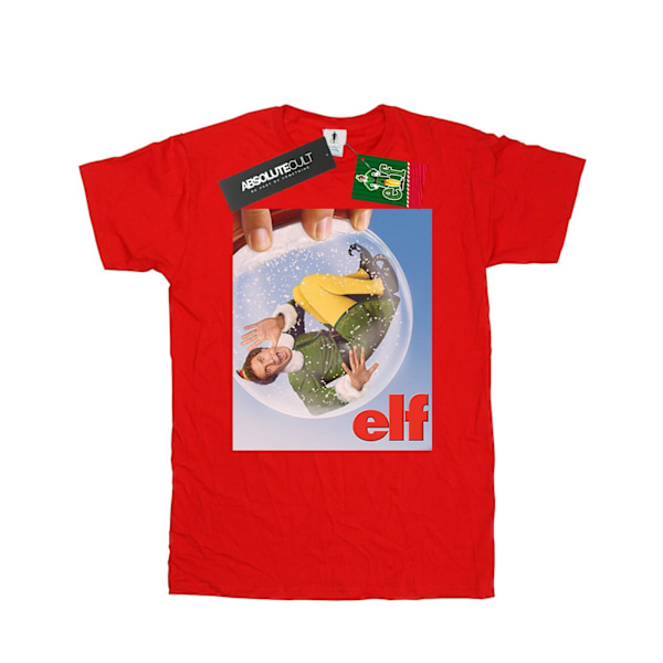 Elf Girls Snow Globe Poster Bomull T-shirt 12-13 år Röd Red 12-13 Years