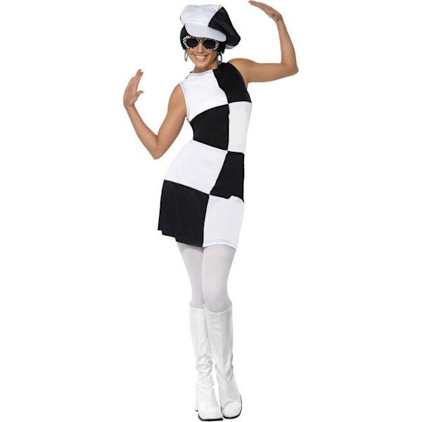 Smiffys Dam/Dam 60-tals Party Kostymset Storlek 14 UK Svart/Vit Black/White 14 UK