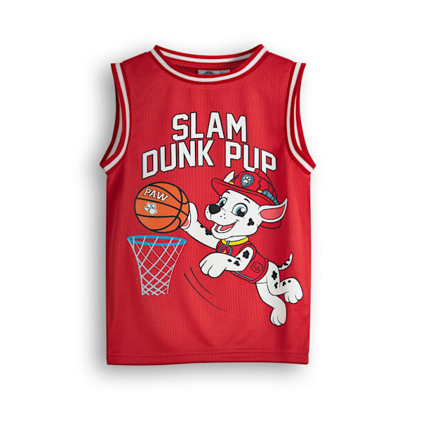 Paw Patrol Boys Slam Dunk Pup Marshall Jersey Och Shorts Set 3- Red 3-4 Years