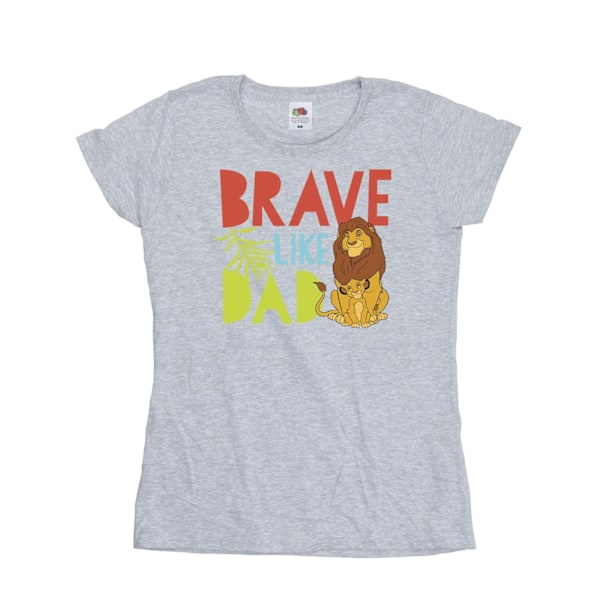 Disney Dam/Kvinnor Lejonkungen Modig Som Pappa Bomull T-Shir Sports Grey M
