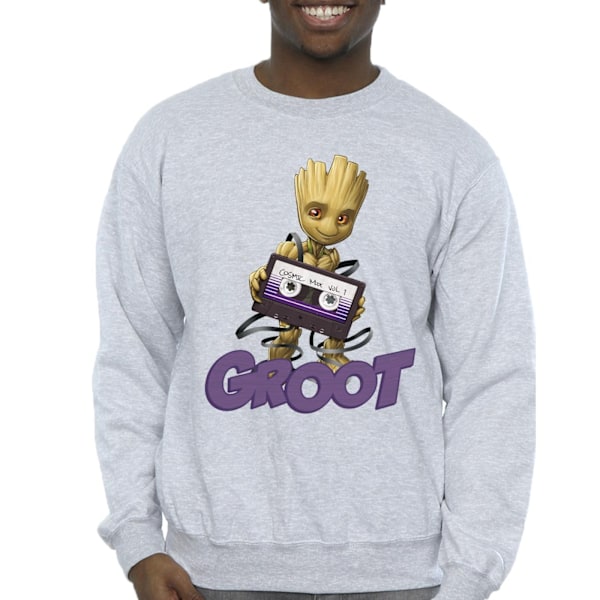 Guardians Of The Galaxy Herr Groot Kassett Sweatshirt XXL Sport Sports Grey XXL