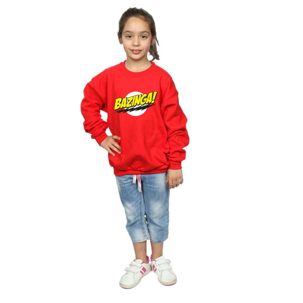 The Big Bang Theory Girls Sheldon Bazinga Sweatshirt 7-8 år Red 7-8 Years