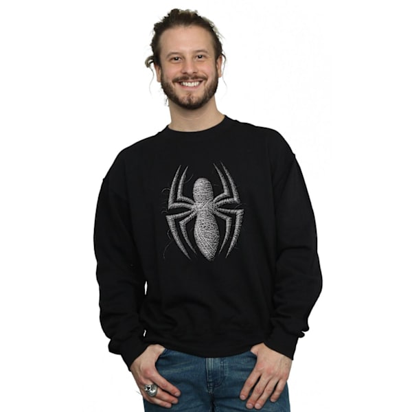 Marvel Herr Spider-Man Web Logo Sweatshirt 4XL Svart Black 4XL