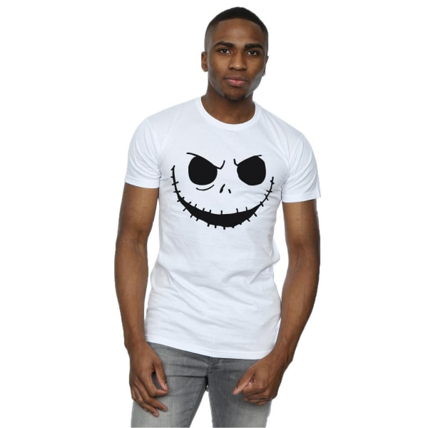 Disney Mens Nightmare Before Christmas Jack´s Face Bold T-Shirt White L