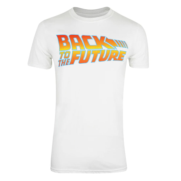 Back To The Future Herr T-shirt i bomull med logotyp M Vit White M