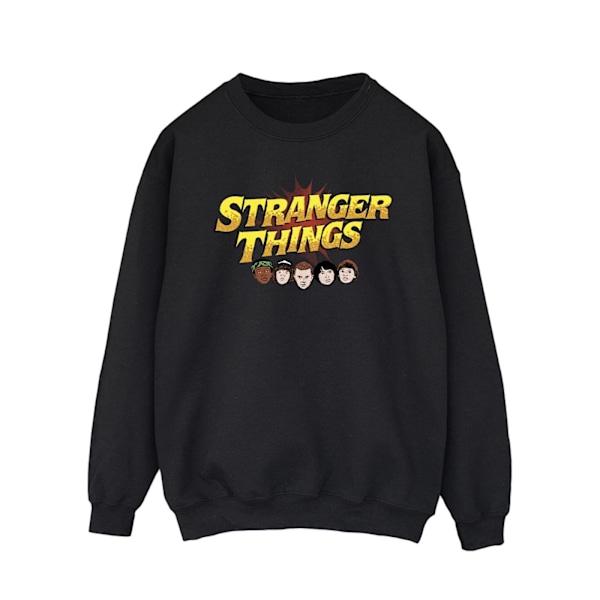 Netflix Stranger Things Comic Heads Sweatshirt 5XL Svart Black 5XL