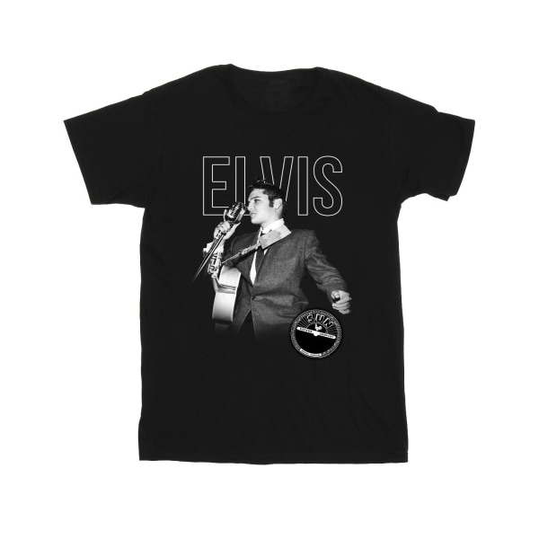 Elvis Herr Logotyp Porträtt T-shirt S Svart Black S